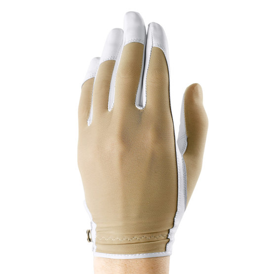 Kenton Tan Thru Handschuh für die linke Hand weiß