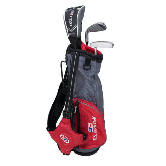 US Kids Golf UL 39 3 Club Carry Bag Set rot
