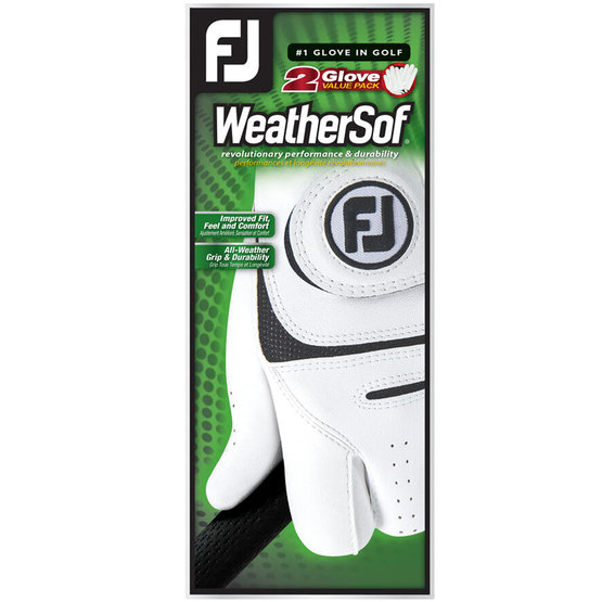 FootJoy WeatherSof Handschuh Doppelpack für die linke Hand weiß