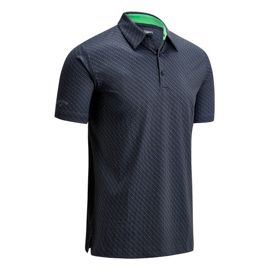 Image of Callaway All Over Chev Print Halbarm Polo anthrazit