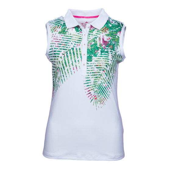 Image of Girls Golf JUNGLE WHITE ohne Arm Polo weiß