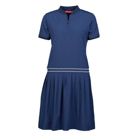 Girls Golf NAVY DRESSED Šaty s polovičním rukávem mořská modrá