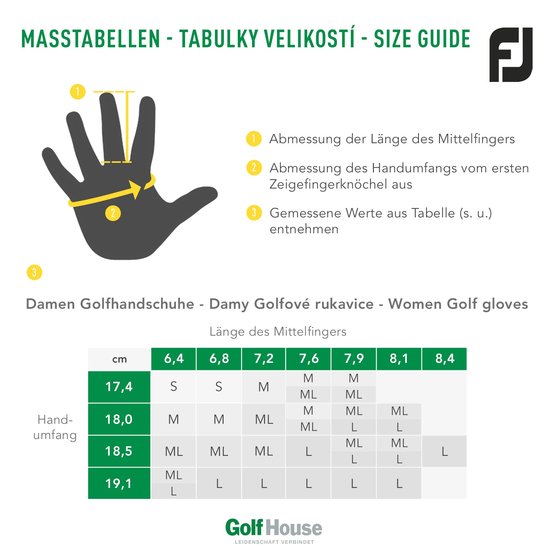 FootJoy HyperFlex Handschuh für die linke Hand weiß