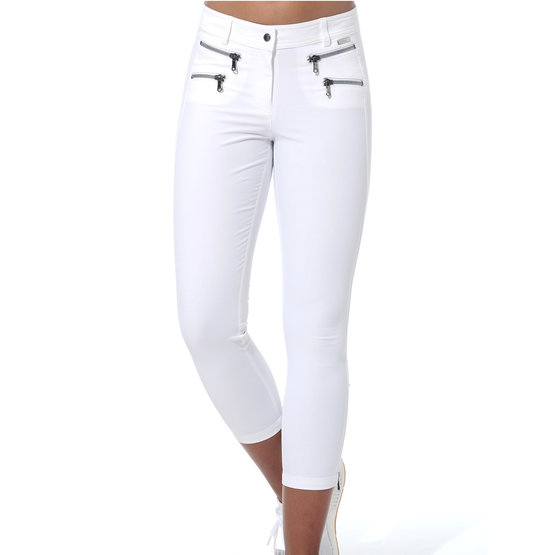MDC double zip cropped 7/8 Hose weiß