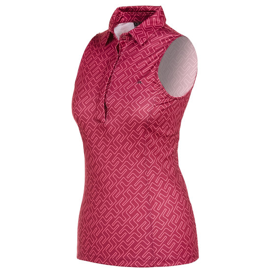 J.Lindeberg Dena Print Sleeveless Golf Top ohne Arm Polo pink