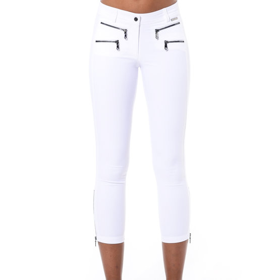 MDC  Oříznuté capri kalhoty s dvojitým zipem bílá