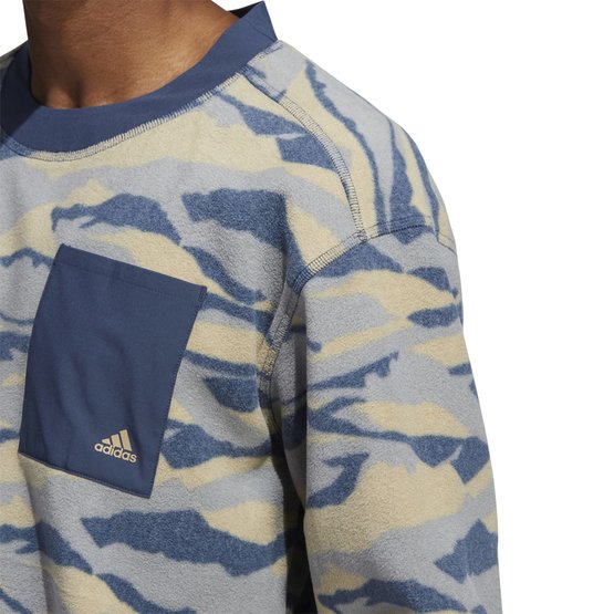 Adidas TEXTURE PRINT CREWNECK Fleece Midlayer blau