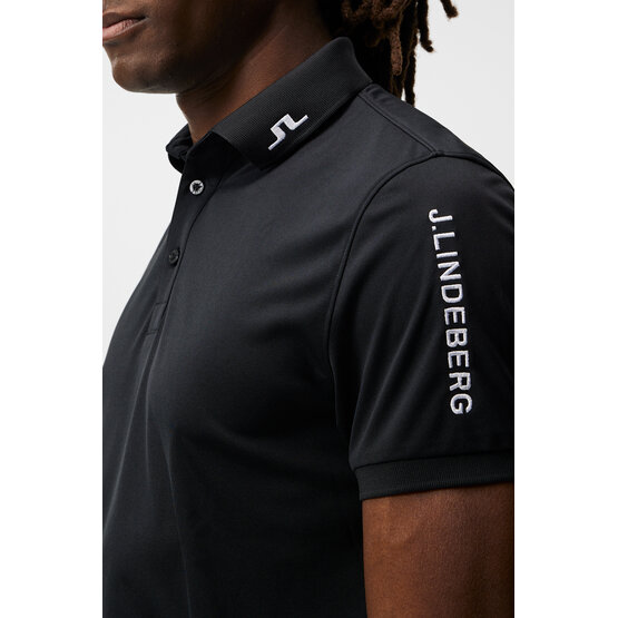 J.Lindeberg Tour Tech Reg Fit Golf Half Sleeve Polo black