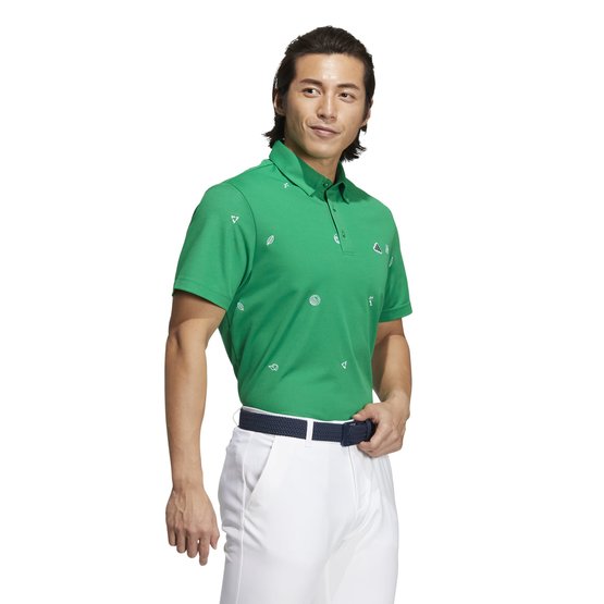 Adidas  Jednobarevná polokošile s krátkým rukávem zelená