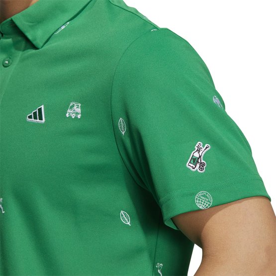 Adidas  Jednobarevná polokošile s krátkým rukávem zelená