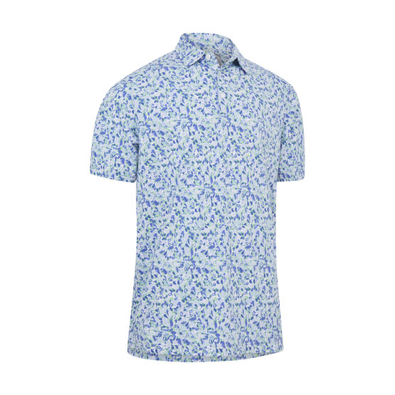 Callaway Filtered Floral Print Polo petrol