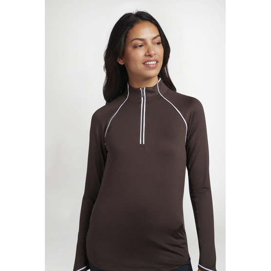 Penguin Solid 1/4 Zip Sun Protection Stretch First Layer brown