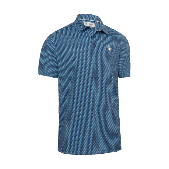 Penguin All Over Pete Printed Half Sleeve Polo blue