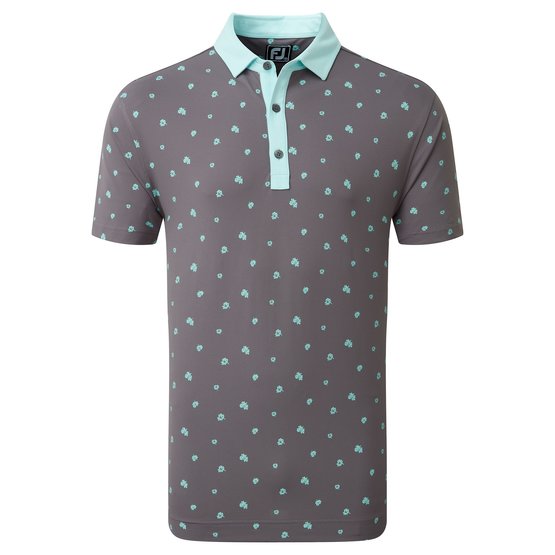 FootJoy  Scattered Floral Half Sleeve Polo gray