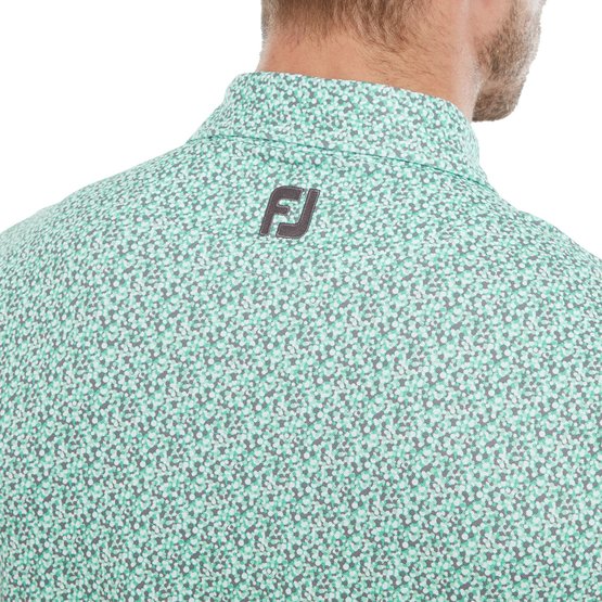 FootJoy  Confetti Print Half Sleeve Polo turquoise