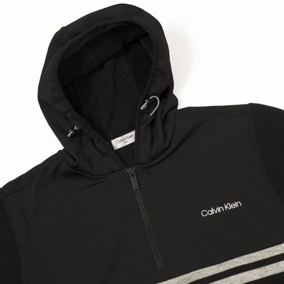 Calvin Klein  ADDINGTON HOODED HALF ZIP Stretch Midlayer black