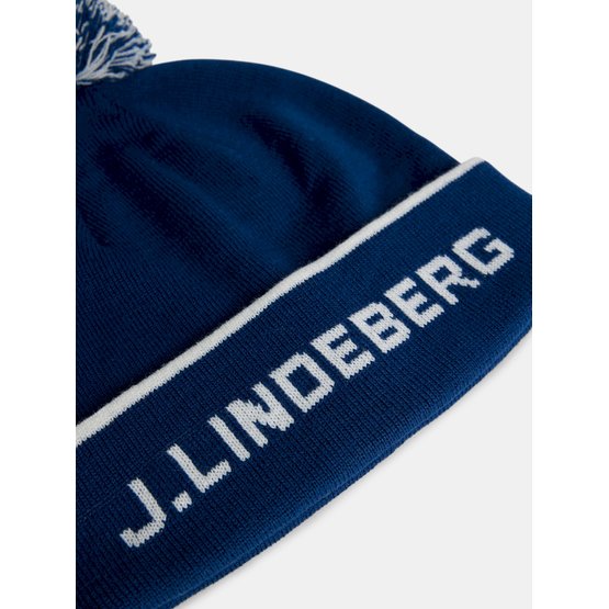 J.Lindeberg Stripe Beanie Mütze blau
