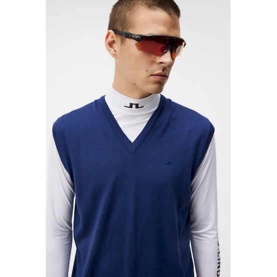J.Lindeberg Liam Knitted Vest Pullunder Strick blau