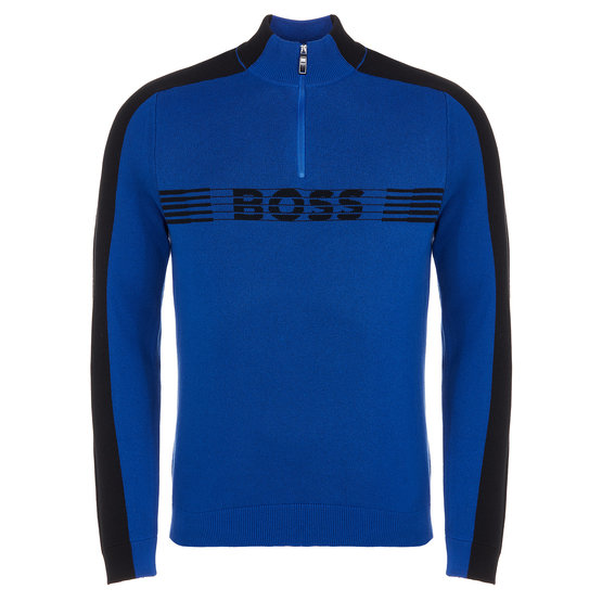 BOSS  pánksý pletený svetr Boss  Zirros Troyer modrá