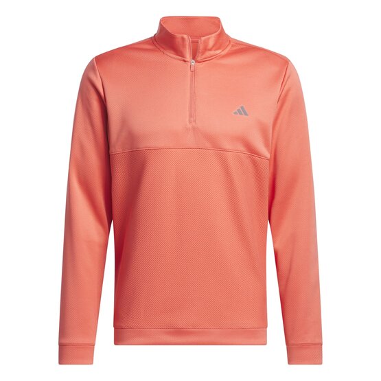 Adidas  Ultimate365 Textured Quarter-Zip Top Stretch Midlayer red