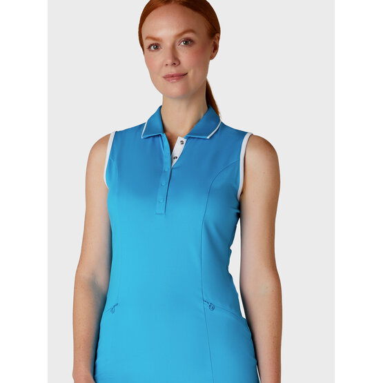 Callaway  SL Dress W/Snap Placket Sleeveless Dress blue