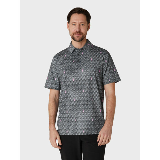 Callaway  All-Over Scotch Novelty Print Half Sleeve Polo anthracite