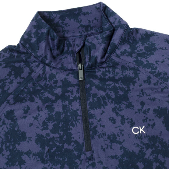 Calvin Klein  CANVAS PRINT 1/2 ZIP Stretch Undershirt navy