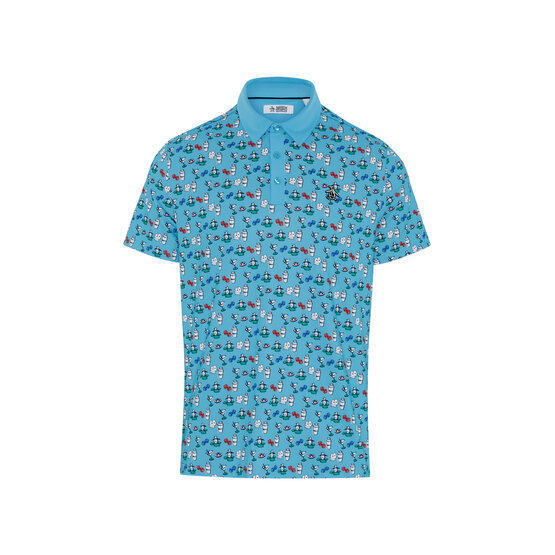 Penguin  The Player All Over Print Half Sleeve Polo turquoise