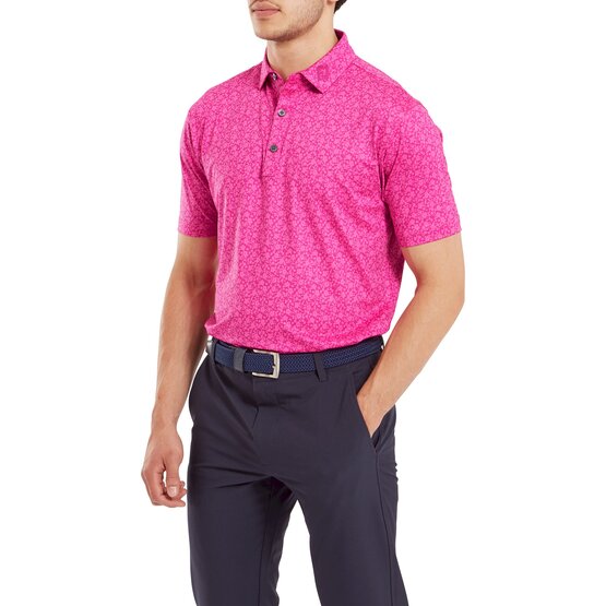 FootJoy  Painted Floral Half Sleeve Polo pink