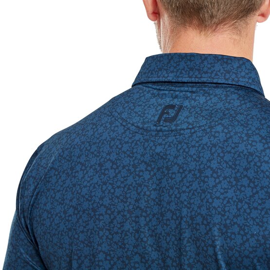 FootJoy Painted Floral Halbarm Polo navy