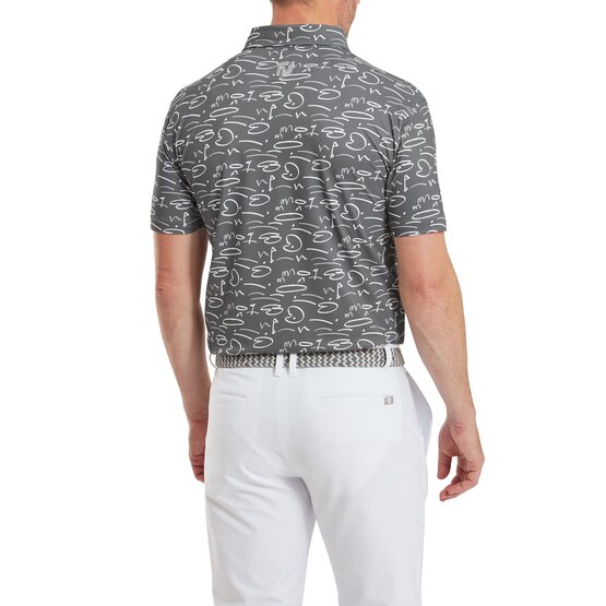 FootJoy  Golf Course Doodle Half Sleeve Polo gray