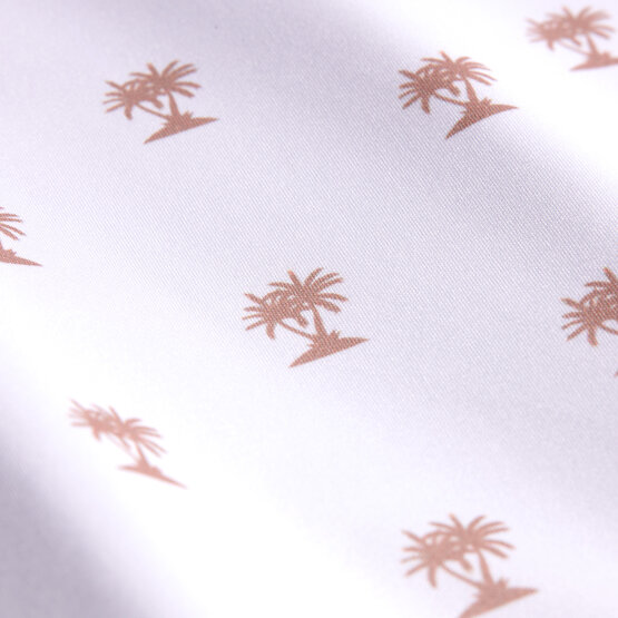 Daniel Springs  Palm print functional half sleeve polo white