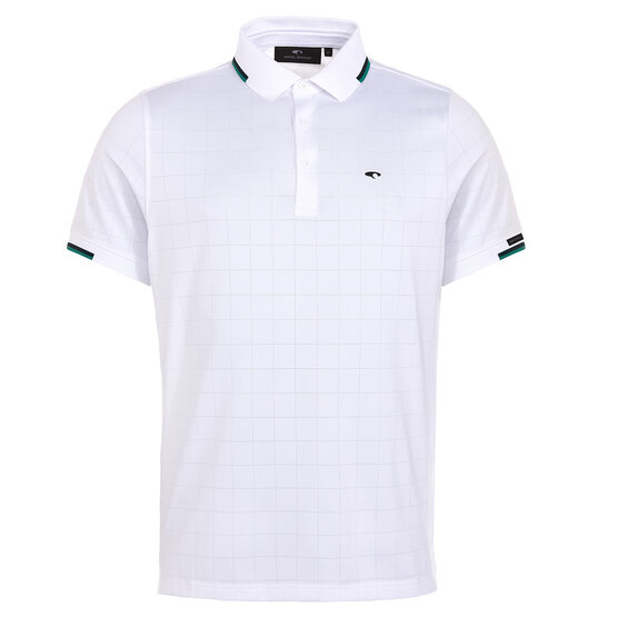 Image of Daniel Springs Jaquard structure half-sleeved polo white