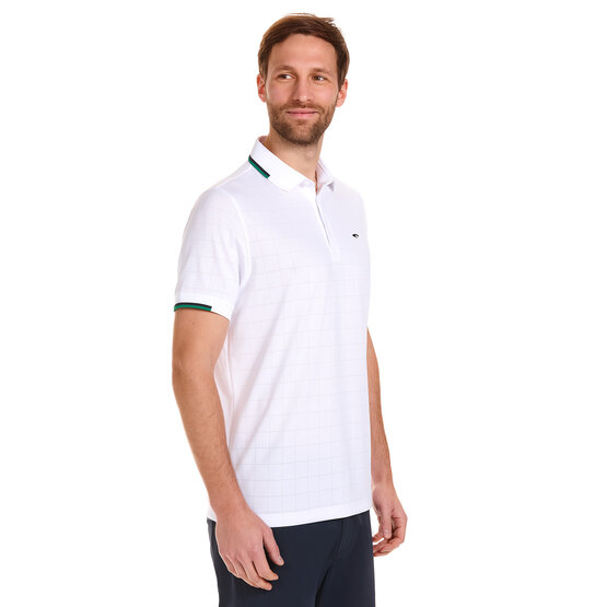 Daniel Springs  Jaquard structure half-sleeved polo white
