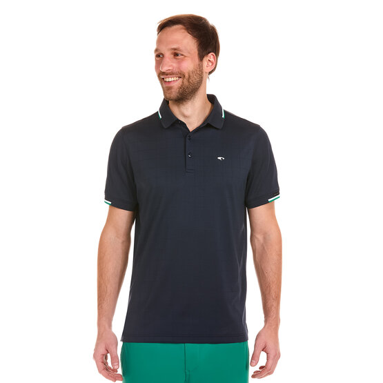 Daniel Springs  Jaquard structure half-sleeved polo navy