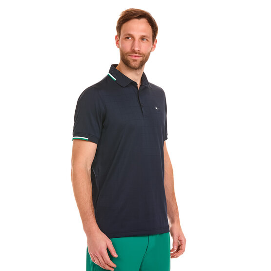 Daniel Springs  Jaquard structure half-sleeved polo navy