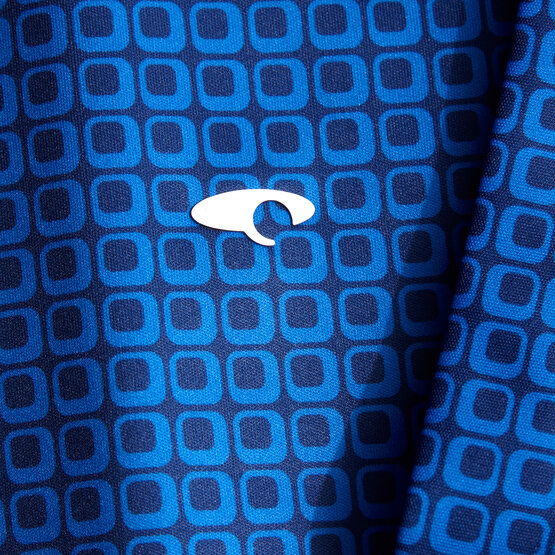 Daniel Springs  Minimal print functional half-sleeved polo blue