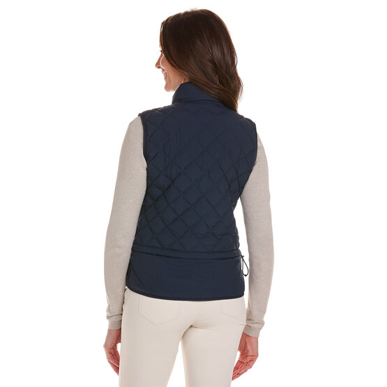 Valiente  Check quilted thermal vest navy