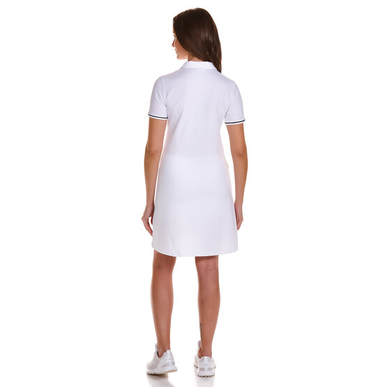 Valiente  Dot jacquard half-sleeve dress white