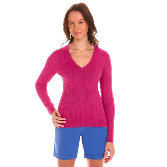Valiente  Cable knit sweater fuchsia