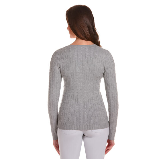Valiente  Cable knit sweater light gray melange