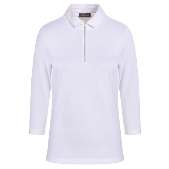 Valiente  Jaquard structure 3/4 sleeve polo white
