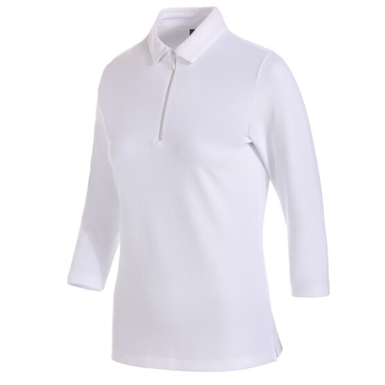 Valiente  Jaquard structure 3/4 sleeve polo white
