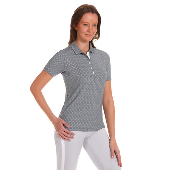 Valiente  Dotted jacquard half-sleeve polo navy