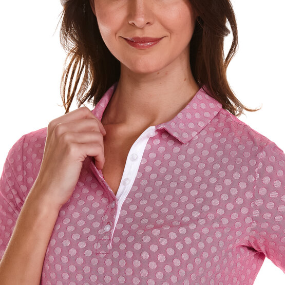 Valiente  Dotted jacquard half-sleeve polo pink