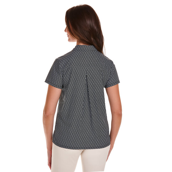 Valiente  Back pleat and print half sleeve polo fancy