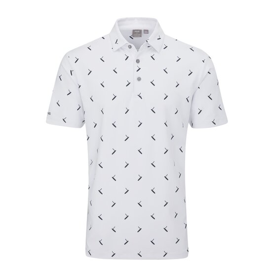 Ping  Gold Putter Printed Half Sleeve Polo white