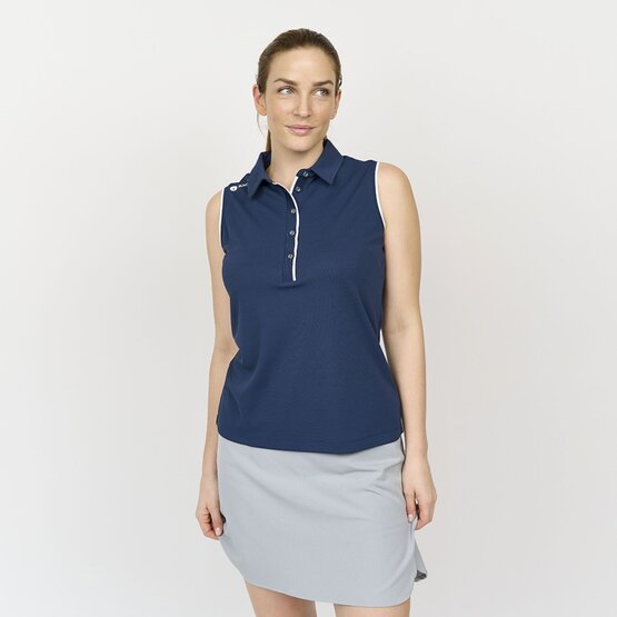 Backtee Ladies Classic Top ohne Arm Polo navy