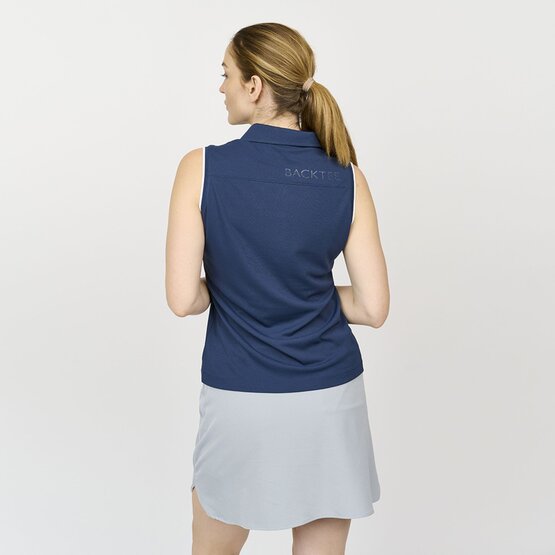 Backtee  Ladies Classic Top Sleeveless Polo navy