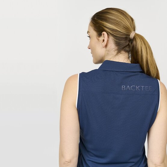 Backtee  Ladies Classic Top Sleeveless Polo navy